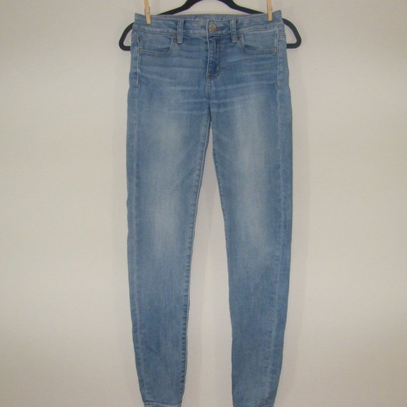 American Eagle Faded Blue Denim Super Stretch - Picture 1 of 2